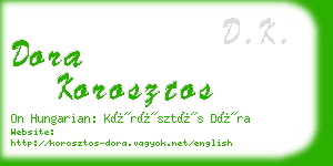 dora korosztos business card